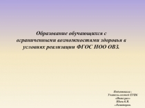 Образование обучающихся с ограниченными возможностями здоровья в условиях реализации ФГОС НОО ОВЗ.