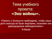 Презентация проекта Эхо войны