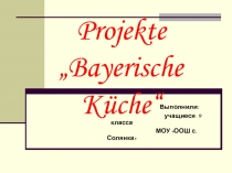 Образовательный проект Баварская кухня для учащихся старших классов