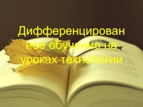 Дифференцированное обучение на уроках технологии