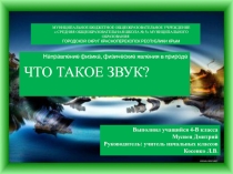 Презентация к исследовательской работе Направление физика, физические явления в природе ЧТО ТАКОЕ ЗВУК?
