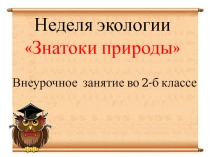 Презентация Знатоки природы к Неделе экологии, КВН, 2 класс