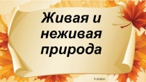 Презентация по предмету Человек и мир на тему Живая и неживая природа (5 класс)