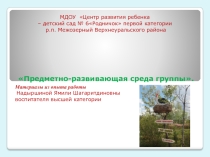 Предметно-развивающая среда в группе