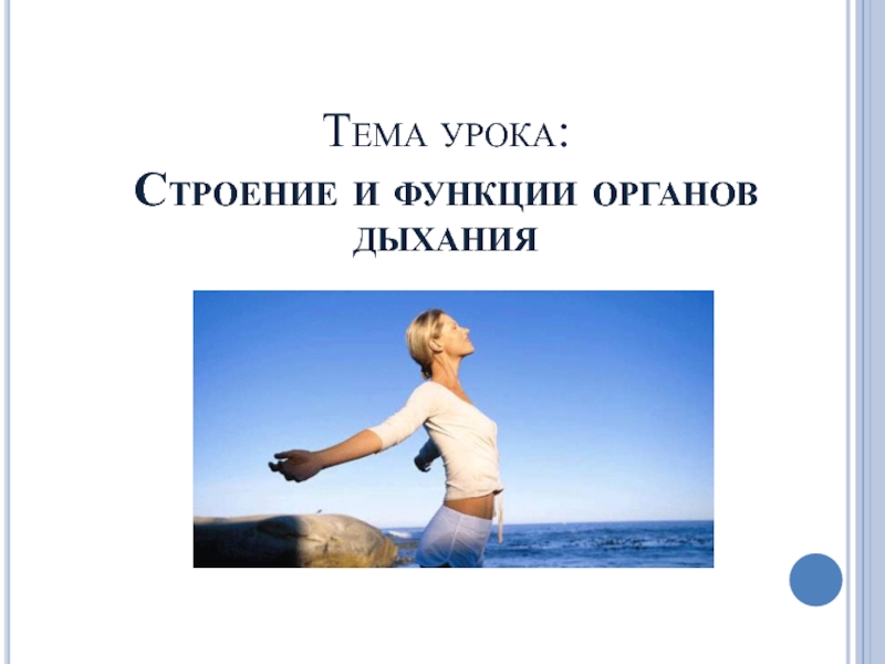 Презентация по биологии на тему Строение и функции органов дыхания (8 класс) Тема урока: Строение и функции органов дыхания Тема урока: Строение и функции органов дыхания
