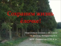 Презентация Сохраним ёлочке жизнь