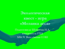 Экологическая квест-игра Мозаика леса