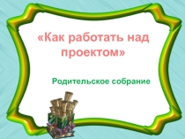 Презентация Как работать над проектом