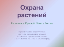 Сценарий классного часа  Охрана растений, занесённых в Красную книгу России
