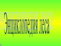 Презентация по окружающему миру на тему Энциклопедия леса (начальные классы)
