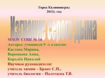 Презентация исследовательской работы учащихся Изгнание серого дыма (о вреде курения)