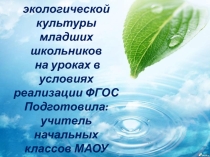 Презентация  Экологическое воспитание на уроках в начальной школе