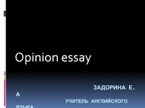 Презентация по английскому языку Opinion Essay (11 клас)