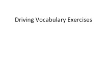 Презентация Driving Vocabulary Exercises