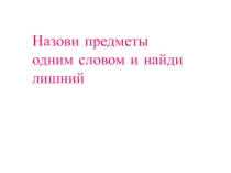 Назови одним словом. Найди лишнее