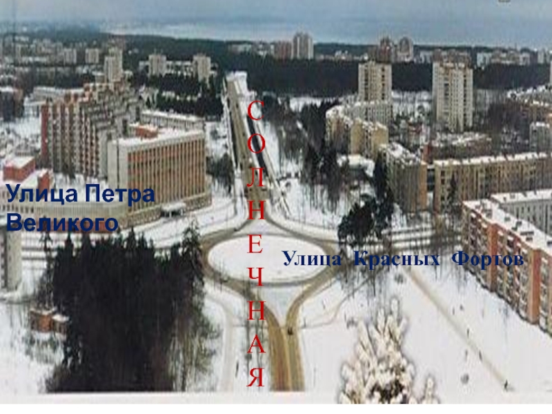 Презентация к проекту Улицы вокруг нас. СОЛНЕЧНАЯУлица Петра ВеликогоУлица Красных Фортов СОЛНЕЧНАЯУлица Петра ВеликогоУлица Красных Фортов