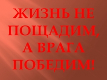 Жизнь не пощадим, а врага победим.