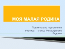 Презентация по окружающему миру Моя Малая родина