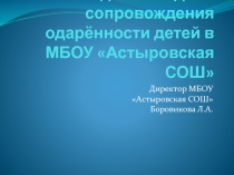 Модель сопровождения одарённых детей в МБОУ Астыровсая СОШ