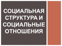 Презентация по обществознанию на тему Социальная структура и социальные отношения (11 класс, профиль)