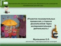 Развитие познавательных процессов у старших дошкольников через экспериментальную деятельность
