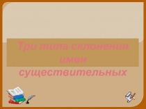Презентация по русскому языку на тему : Три типа склонения имен существительных.