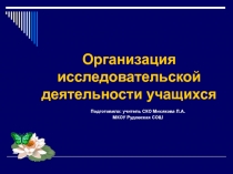 Организация исследовательской деятельности учащихся