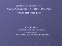 Презентация программы Магия чисел(дополнительное образование)