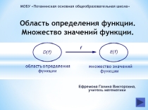 Презентация по алгебре ОБЛАСТЬ ОПРЕДЕЛЕНИЯ ФУНКЦИИ. МНОЖЕСТВО ЗНАЧЕНИЙ ФУНКЦИИ (9 класс)