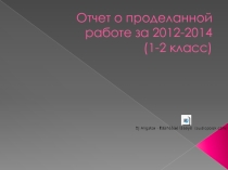 Презентация Отчет о проделанной работе