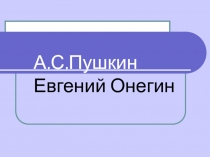 Презентация по русскому языку на тему  Евгений Онегин  ( 9 класс)