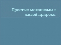Презентация по физике на тему Простые механизмы в живой природе (7 класс)