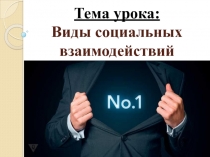 Презентация Тема урока: Виды социальных взаимодействий