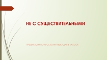 Презентация к уроку НЕ С СУЩЕСТВИТЕЛЬНЫМИ 6 КЛАСС