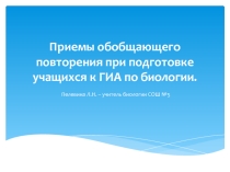 Презентация по биологии - опорные конспекты на уроках