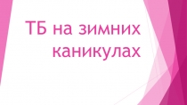 Презентация к инструктажу ТБ на зимних каникулах