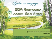 Презентация по литературе на тему Родная природа в лирике Сергея Есенина
