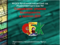 Презентация Требования к уголкам безопасности в ДОУ
