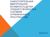 Самостоятельная двигательная активность детей среднего возраста в условиях ограниченного пространства