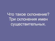 Три склонения имен существительных