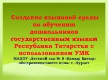 Создание языковой среды по обучению дошкольников государственным языкам Республики Татарстан с использованием УМК
