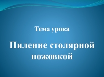 Пиление столярной ножовкой 5 (класс)