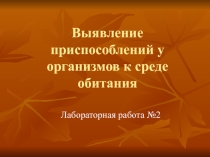 Презентация по биологии на тему:  Приспособленность организмов к среде обитания.(11 класс)