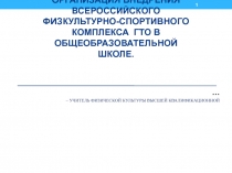 Организация внедрения Всероссийского физкультурно- оздоровительного комплекса ГТО в общеобразовательной школе