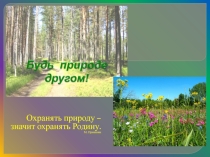 Презентация по окружающему миру Будь природе другом