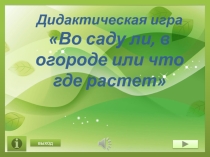 Презентация Во саду ли в огороде