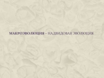 Презентация по биологии на тему Макроэволюция