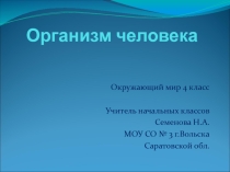 Окружающий мир организм человека  4 класс