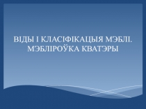 Презентация по трудовому обучению на тему Віды і класіфікацыя мэблі (6 клас)