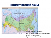 Презентация по географии на тему Климат лесной зоны (7 класс, школа для детей с ОВЗ (VIII вида)
